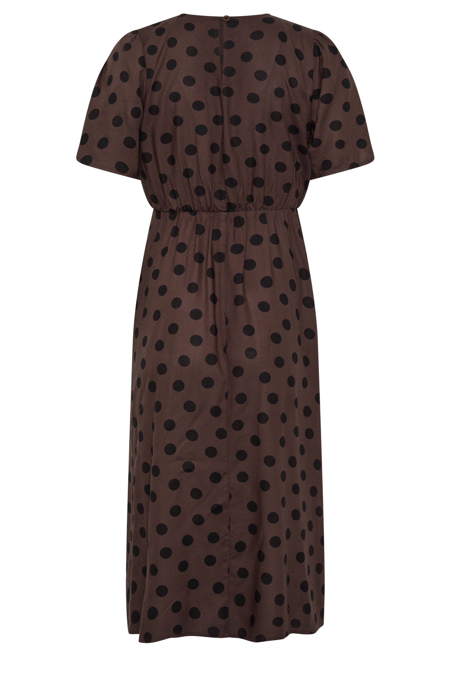 M&Co Women's Tulip Sleeve Dress in Dark Brown