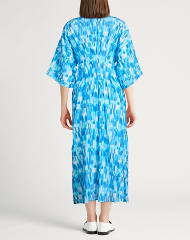 Woman Midi dress Azure Size 6 Cotton, Silk