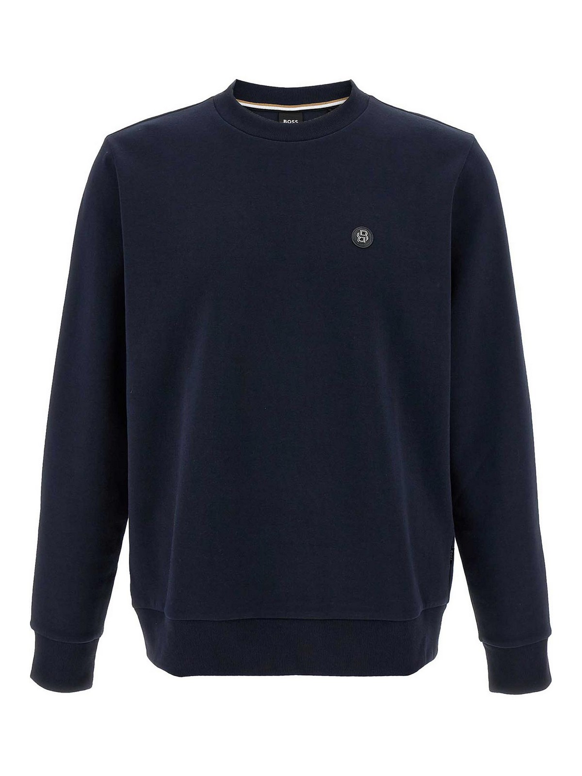 Blue Regular Fit Sweatshirt With Monogram Patch