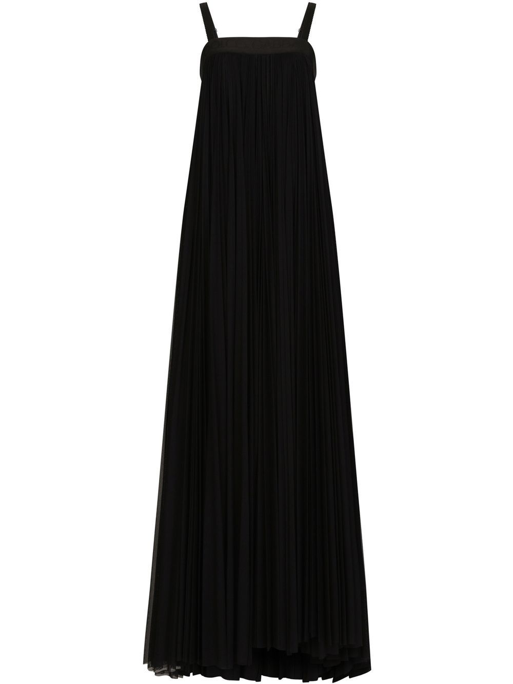 Split-detailed tulle dress - Black