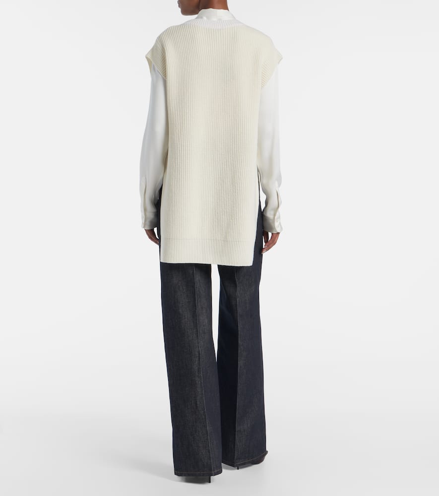 Virgin wool lace sweater vest