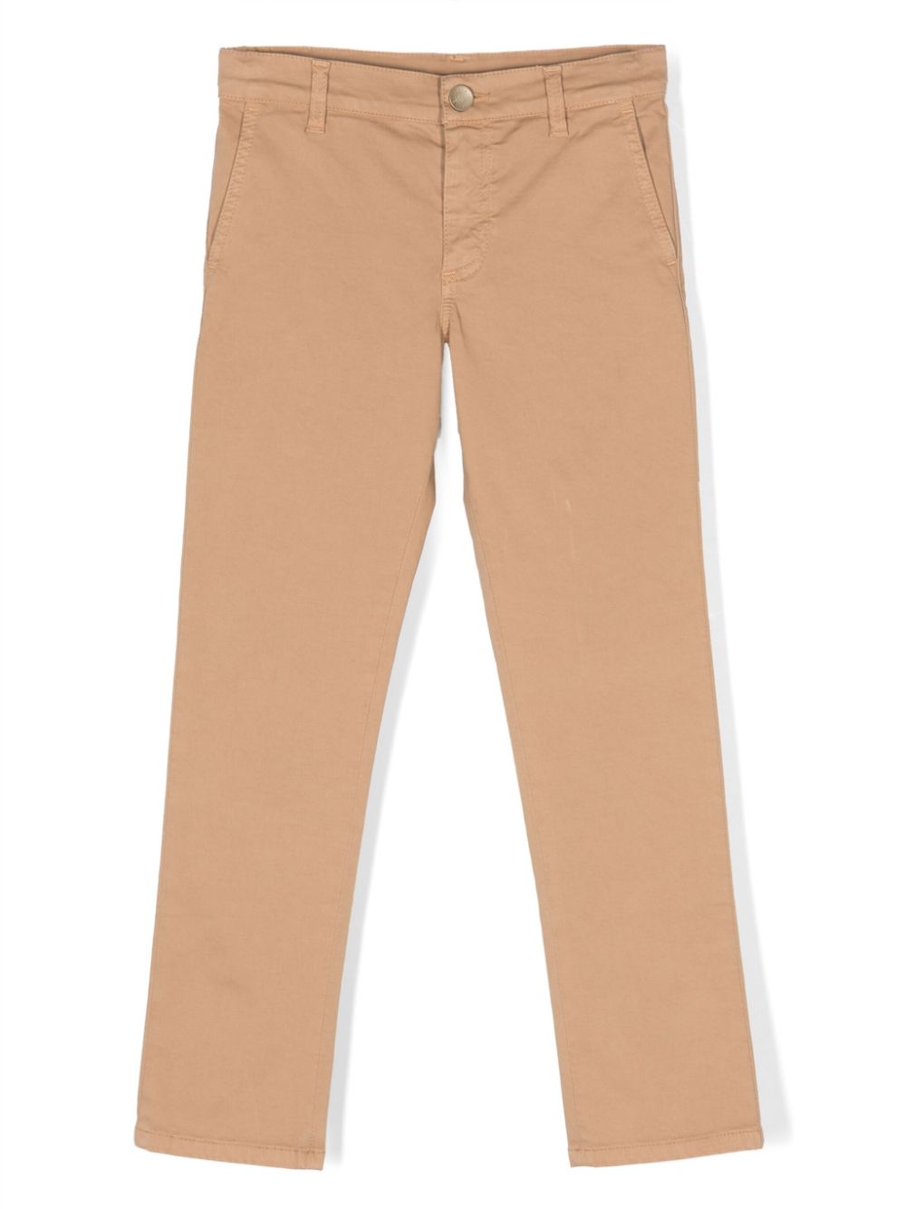 Logo-plaque cotton trousers - Brown