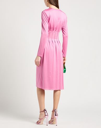 Woman Midi dress Pink Size 2 Silk, Polyamide, Elastane, Polyester