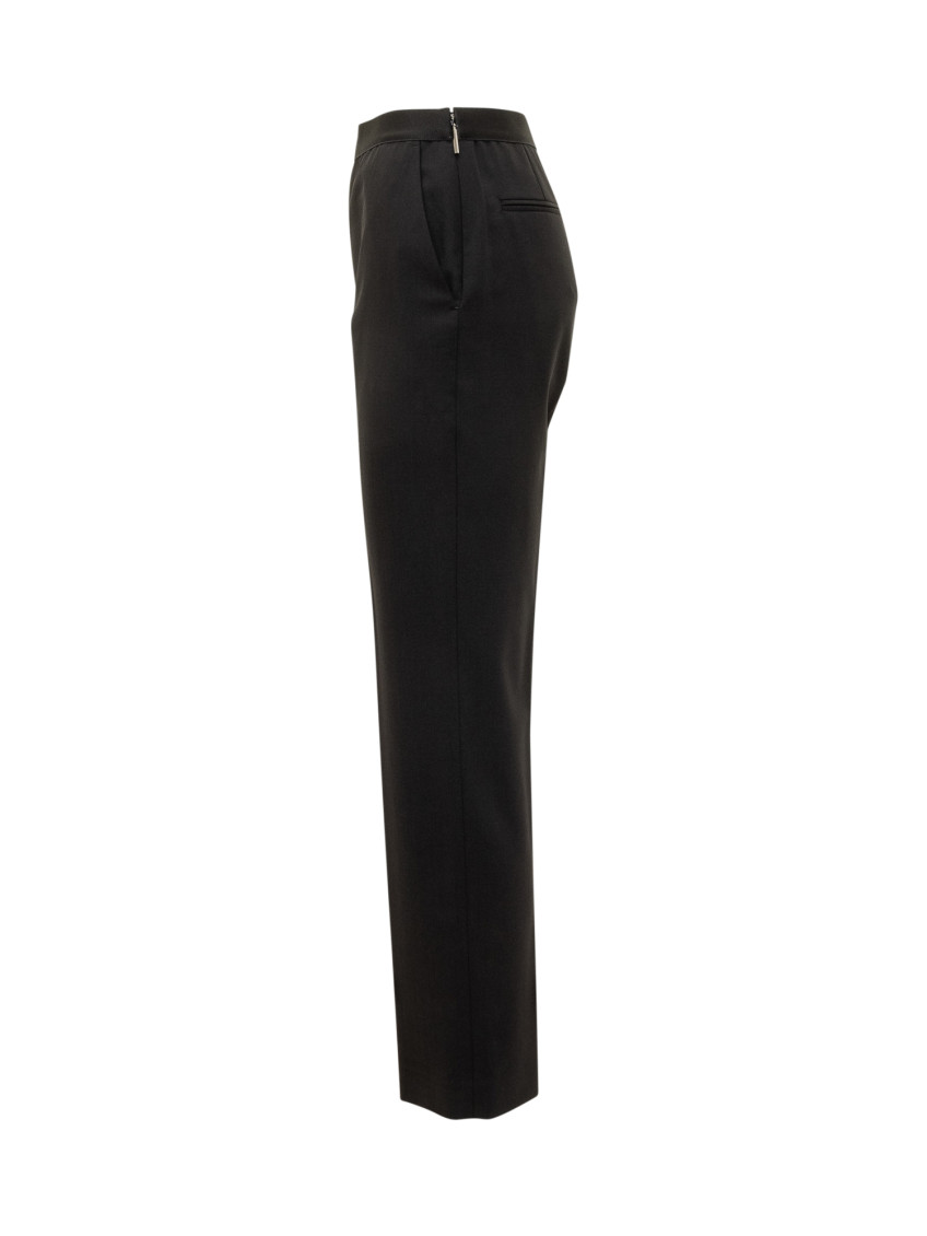 Black Straight Flat Front Pants
