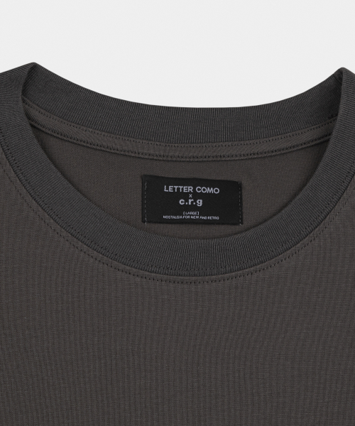 Letterboy Embroidery Short Sleeve T-Shirt Charcoal