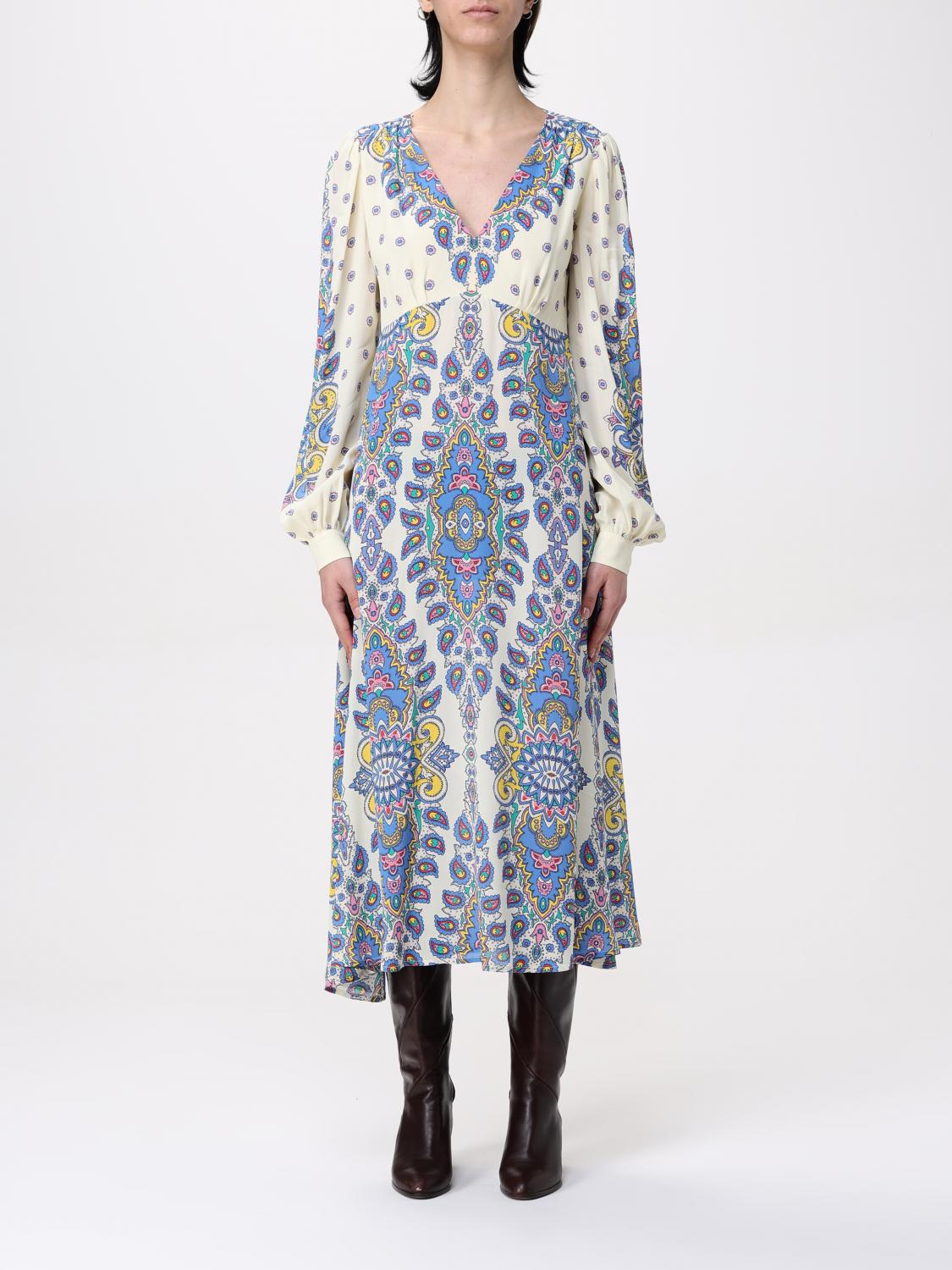 Paisley-print midi dress - White