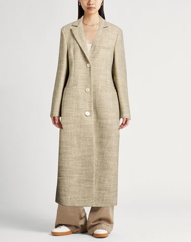 Crème Woman Coat Sage green Size 0 Wool, Polyester