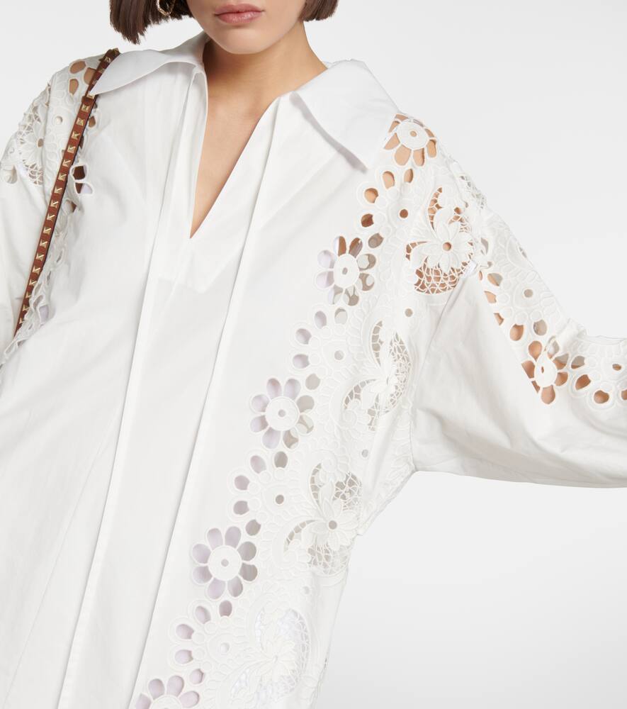 Valentino Embroidered cotton midi dress