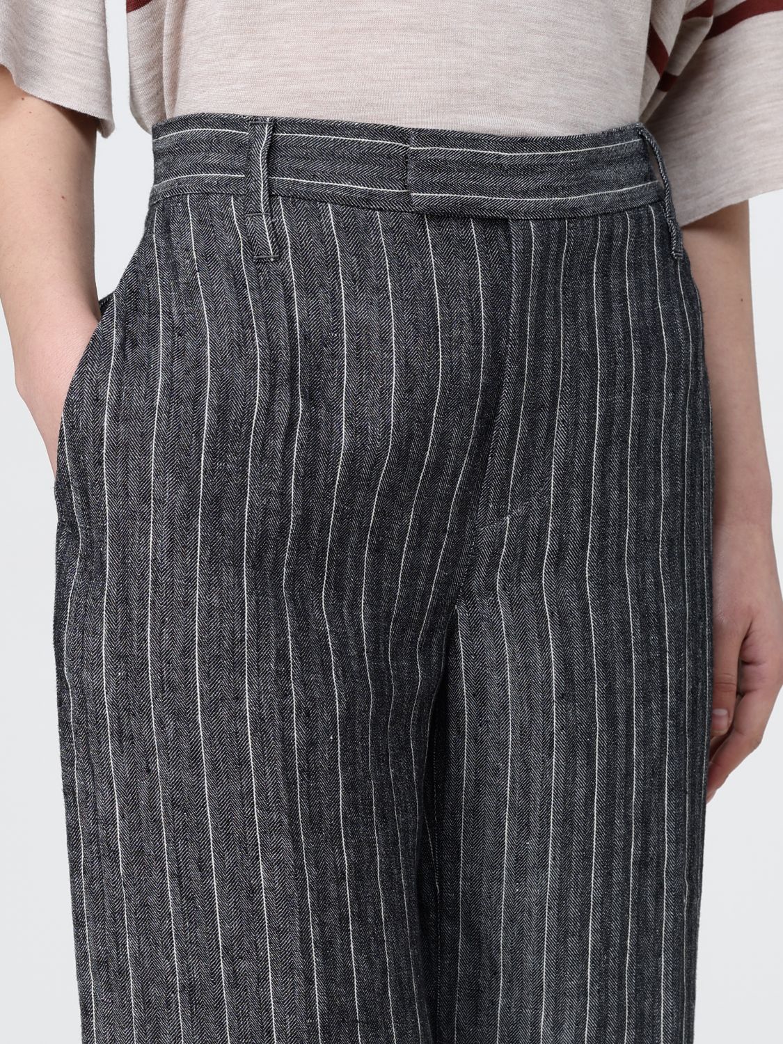 Pants BRUNELLO CUCINELLI Woman color Grey