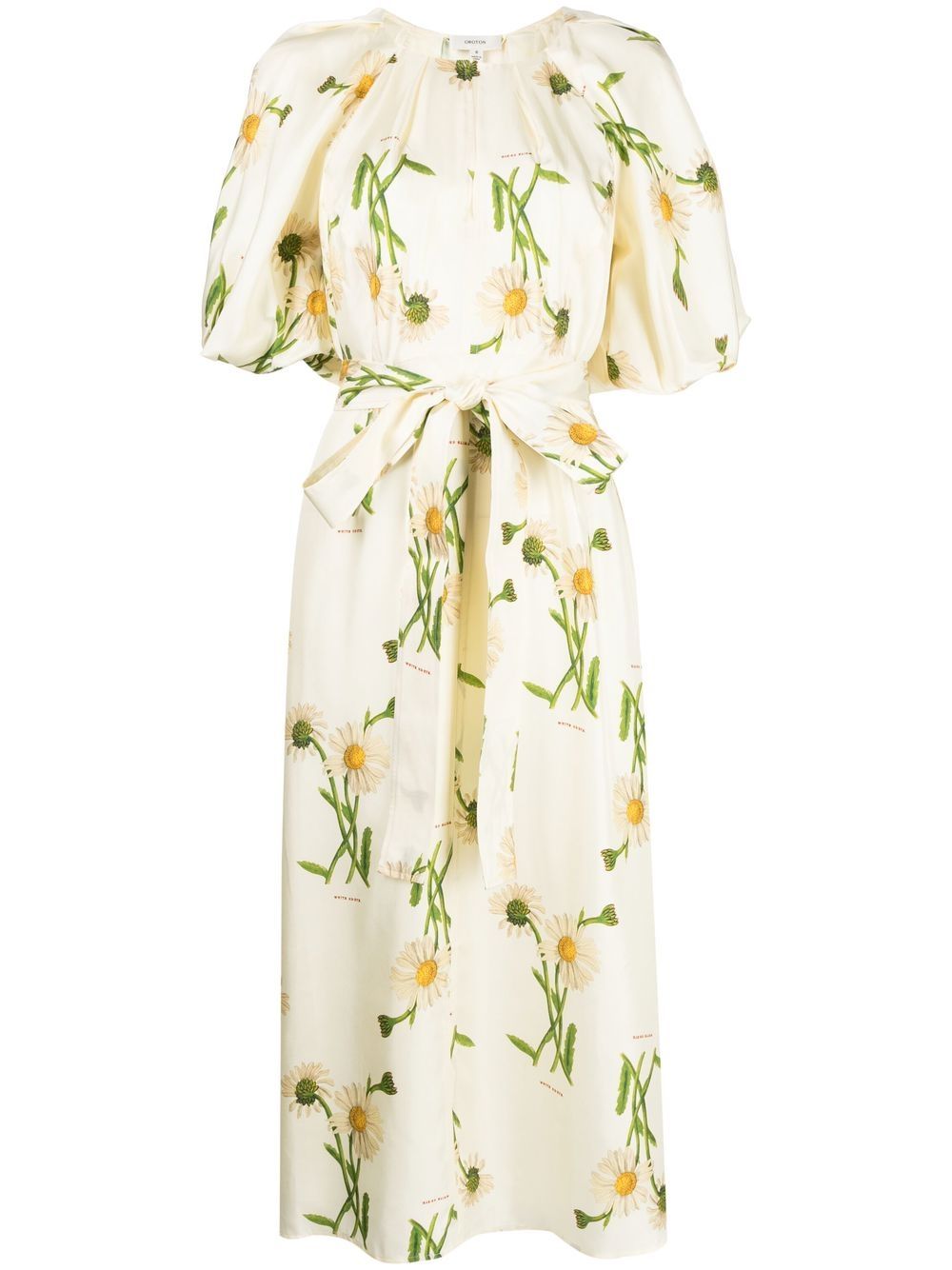 Puff-sleeved long dress - Yellow
