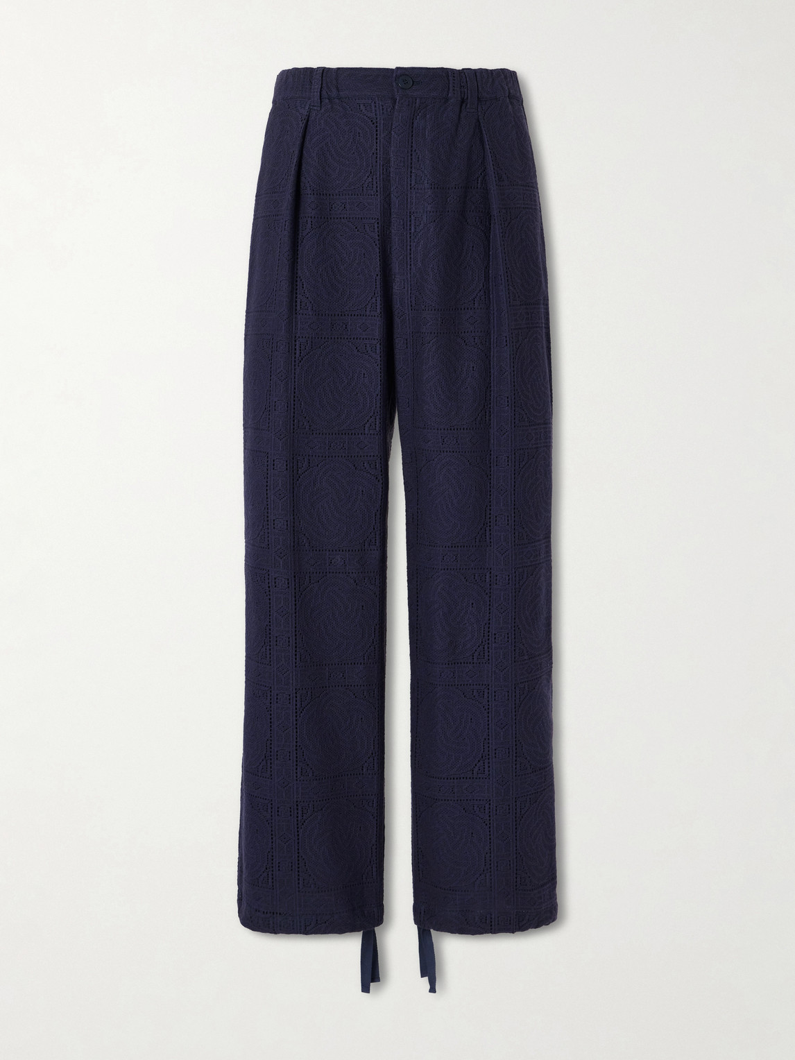 Straight-Leg Cotton-Blend Suit Trousers
