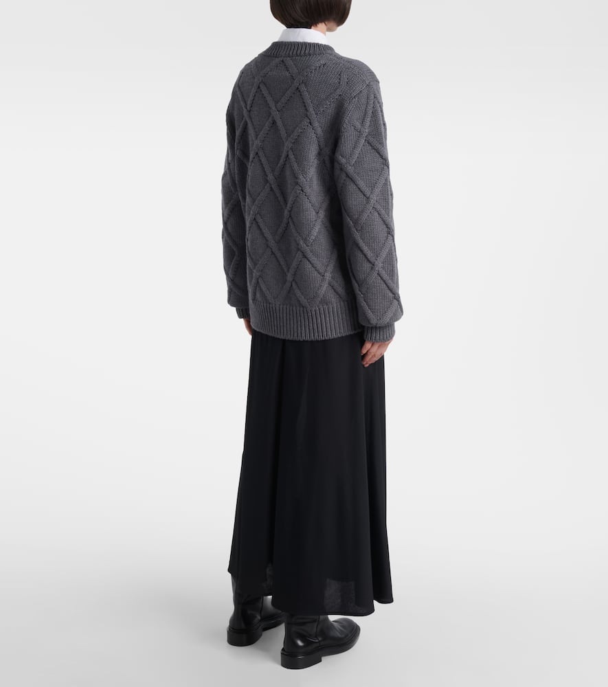 Cable-knit virgin wool sweater