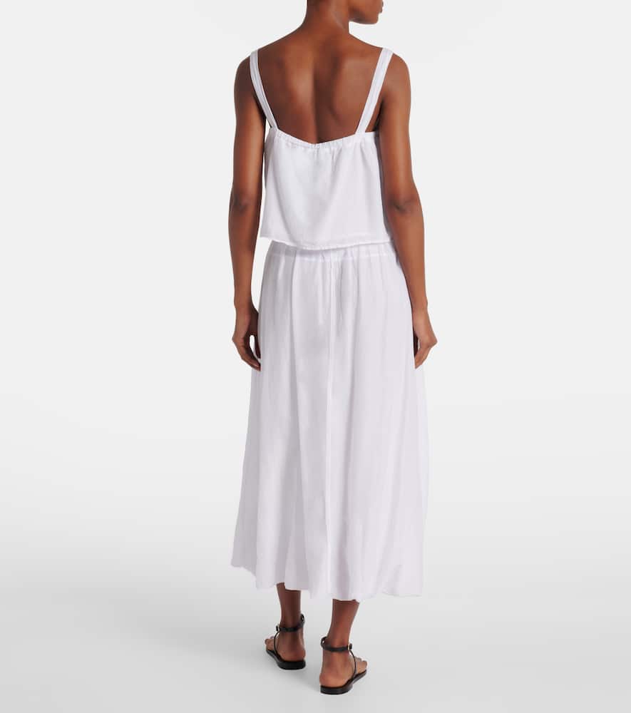 Ines cotton and silk voile maxi skirt