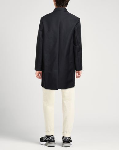 Maison Kitsuné Man Overcoat & Trench Coat Navy Size XL Cotton