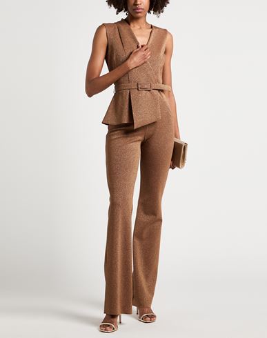 Woman Jumpsuit Brown Size 4 Polyamide, Viscose, Elastane, Polyester