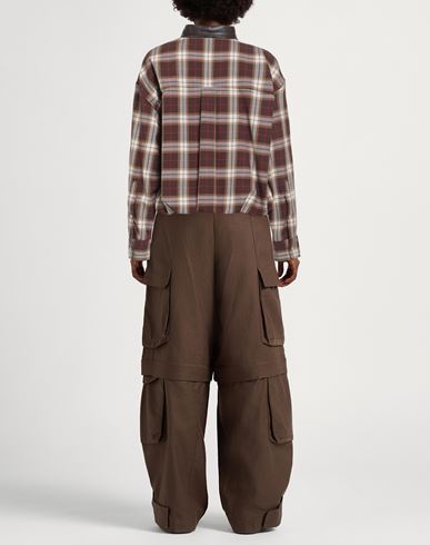 Woman Shirt Chocolate brown Size M Polyester, Cotton, Polyurethane, Viscose