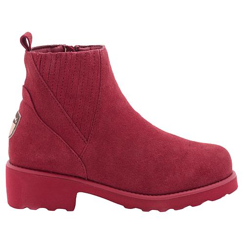 ® Anja Suede Ankle Boot with Bear Coat