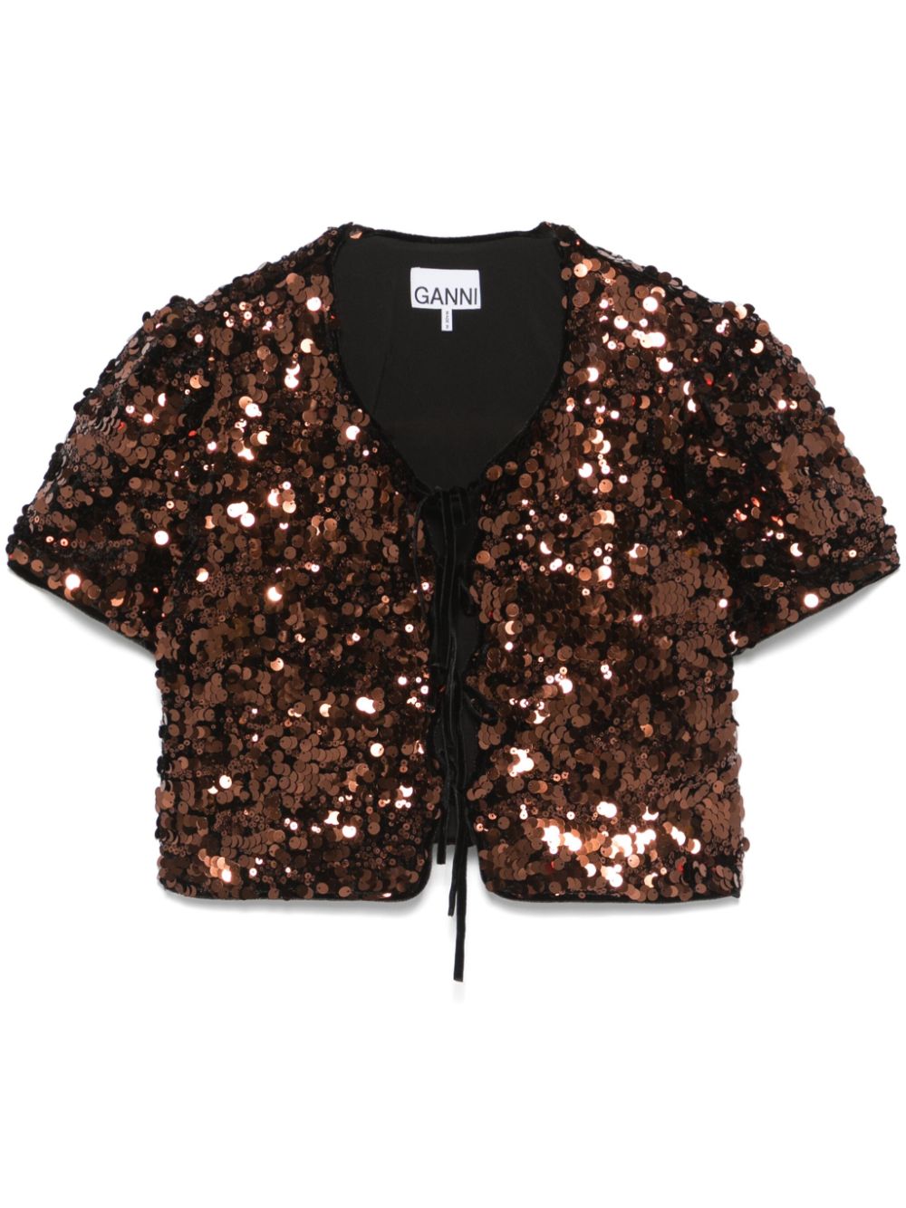 Sequinned blouse - Brown