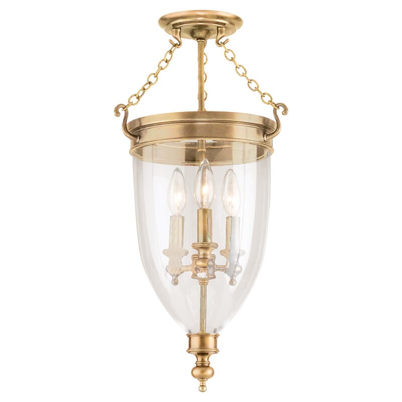 Hanover 3-Light Ceiling Light in Aged Bra