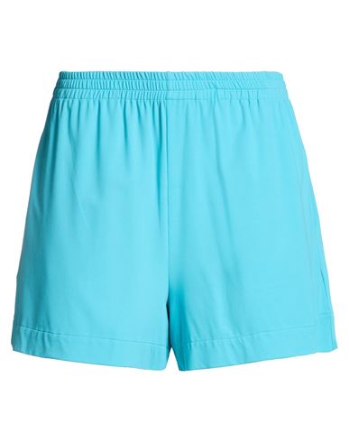 Woman Shorts & Bermuda Shorts Turquoise Size L Polyamide, Elastane