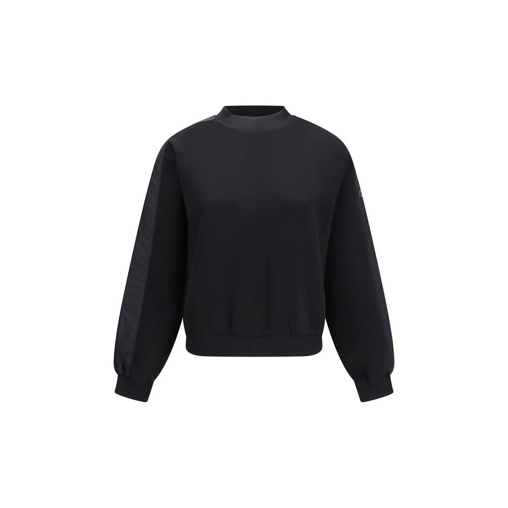 Cotton-Blend Crewneck Sweatshirt — Black