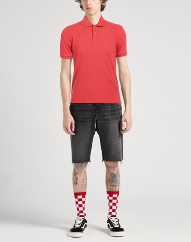 Man Polo shirt Tomato red Size M Cotton, Elastane