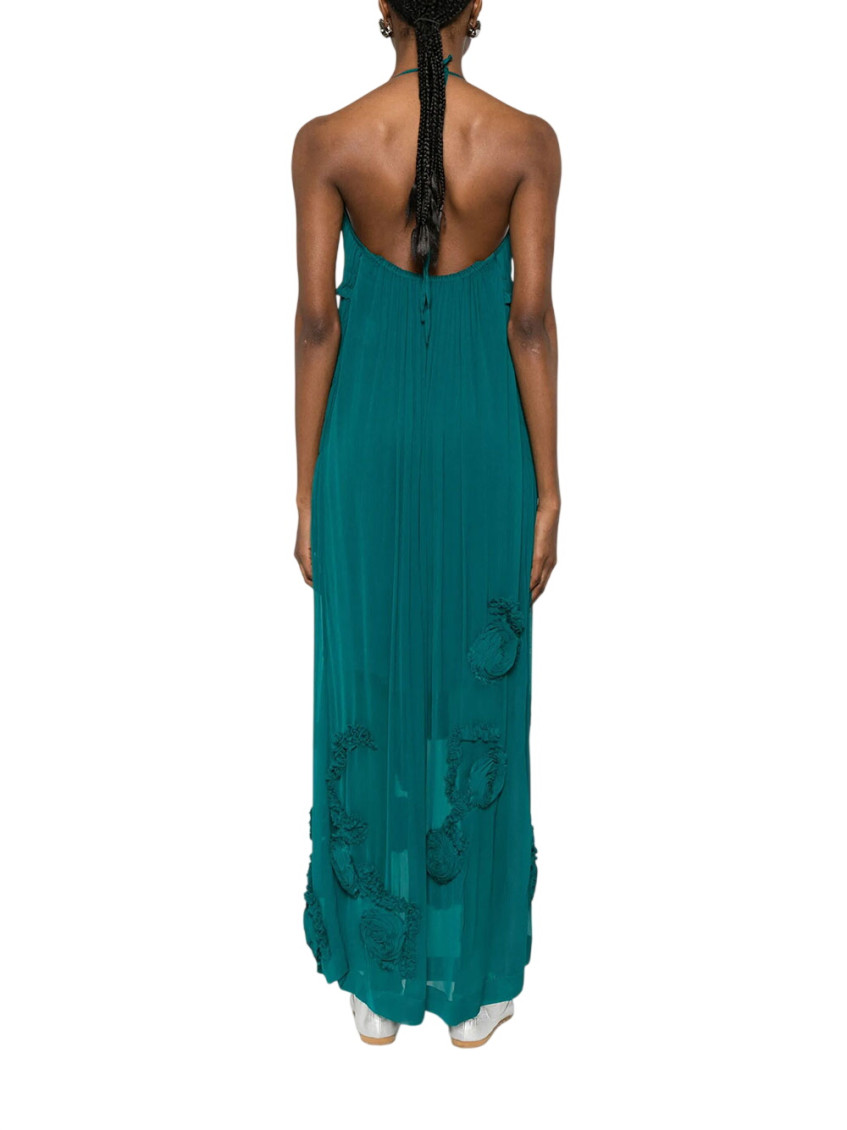 Green Halter Neck Maxi Dress