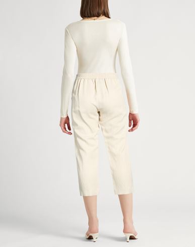 Woman Pants Ivory Size 10 Viscose, Linen