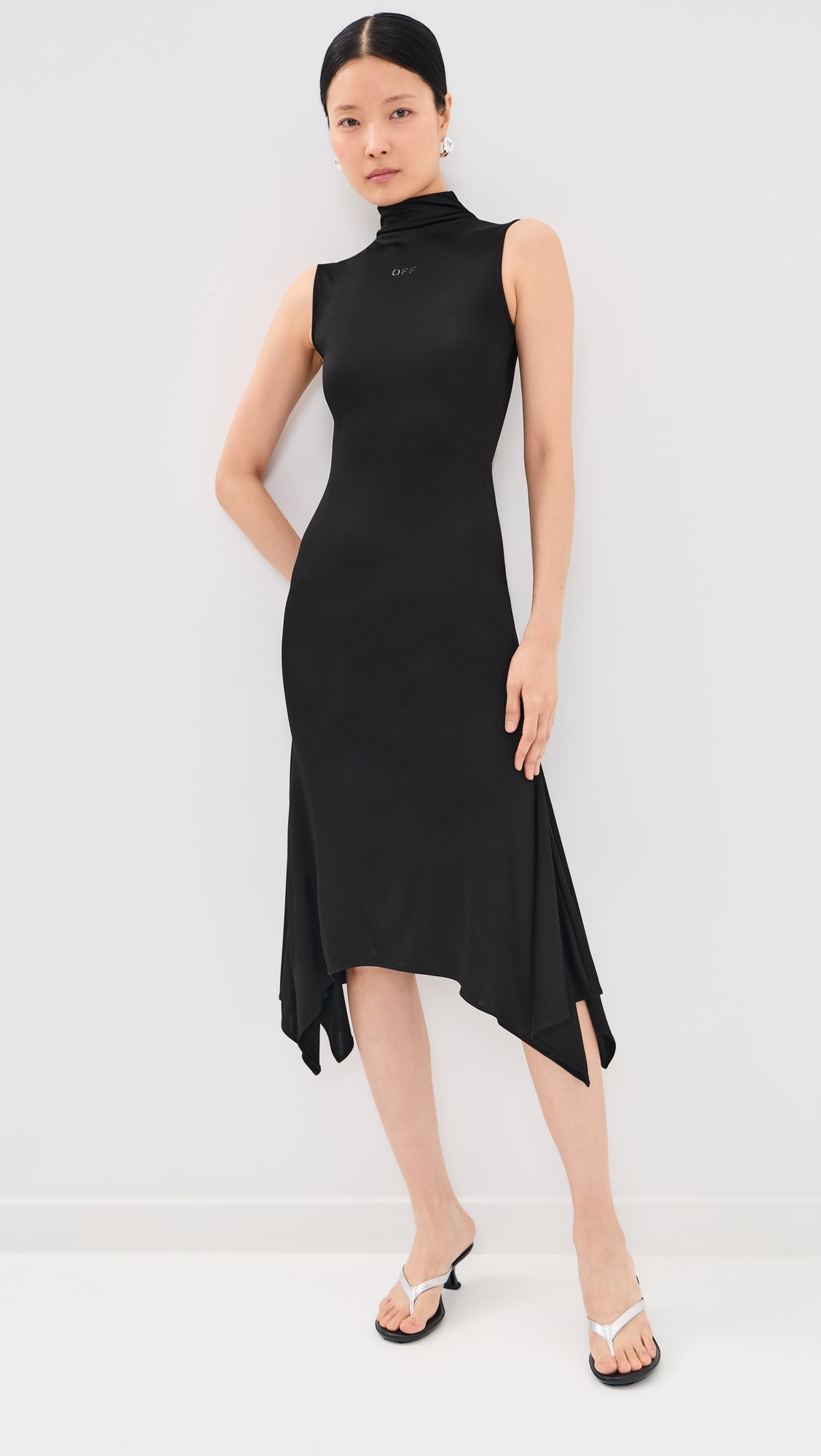 Fluid Jersey Midi Dress Black