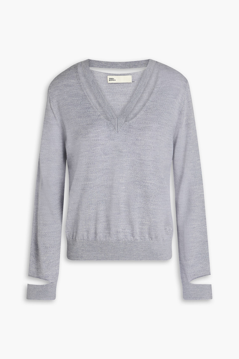 Cutout merino wool sweater - Gray - XS