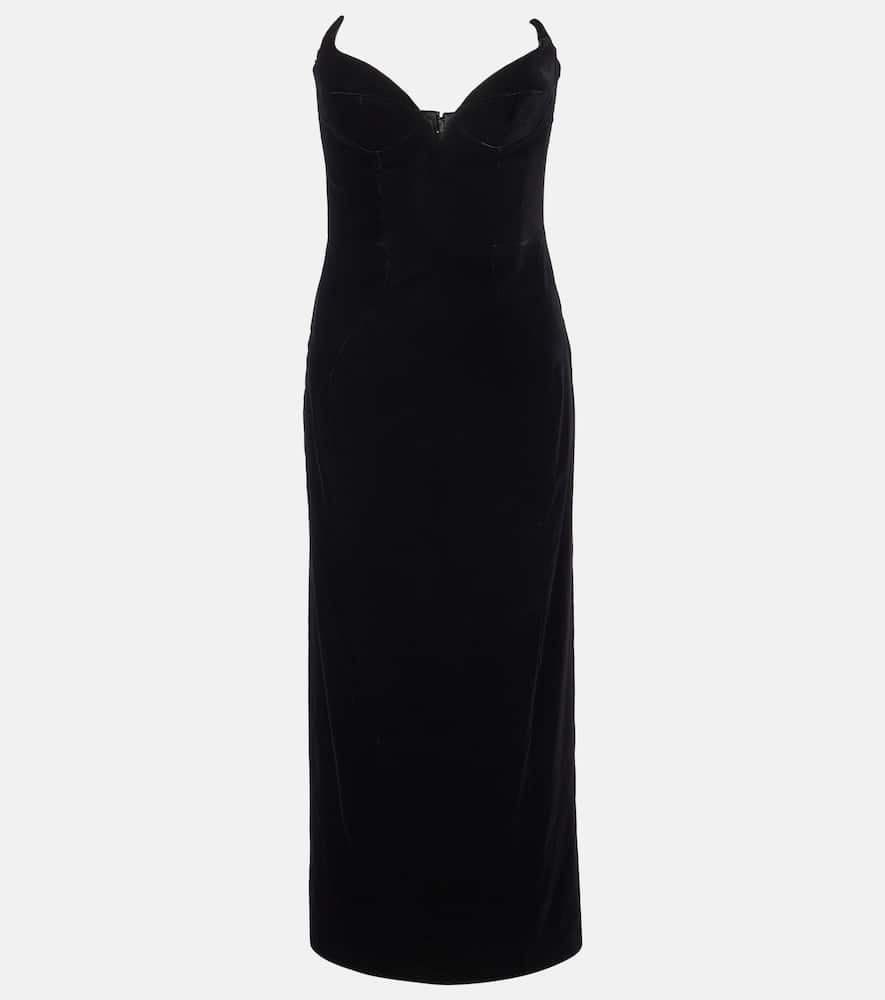 Velvet bustier dress