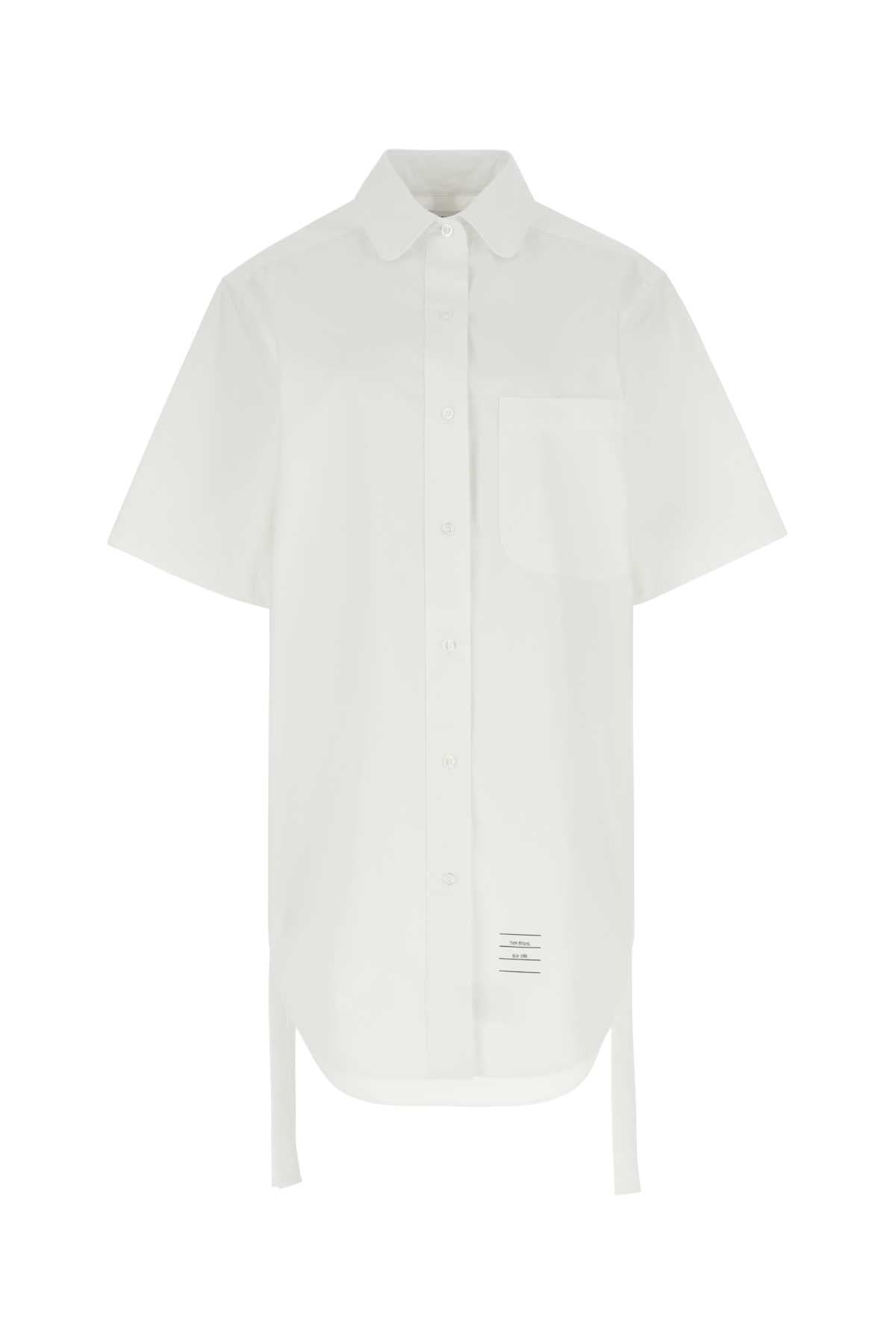 Poplin Shirt Dress — White