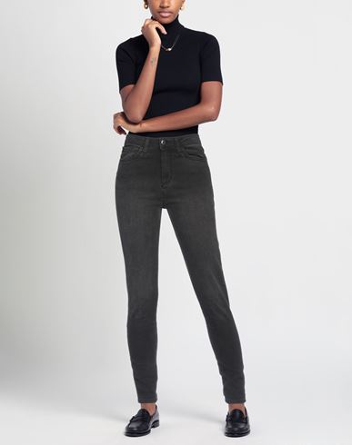 Woman Jeans Black Size 26 Cotton, Elastane