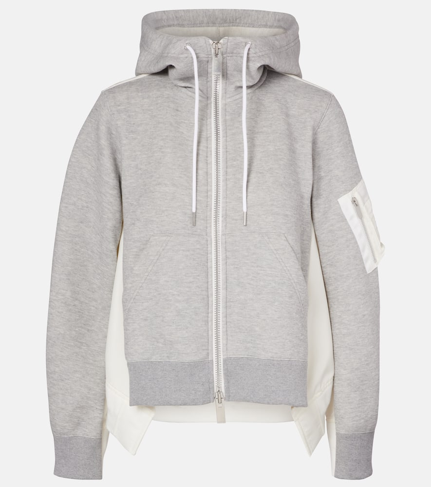 Paneled zip-up hoodie