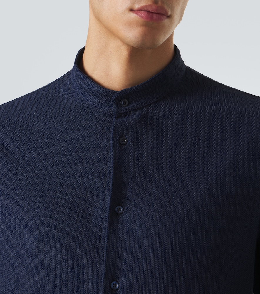 Striped cotton and silk shirt