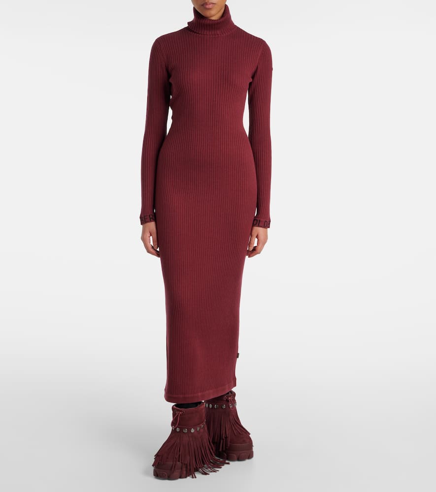 Mireille ribbed-knit turtleneck midi dress
