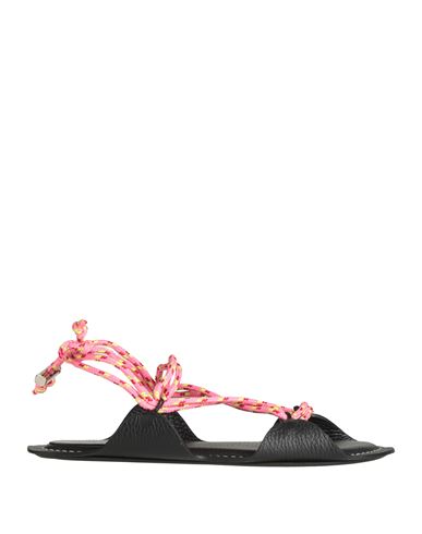 Woman Sandals Black Size 11 Leather