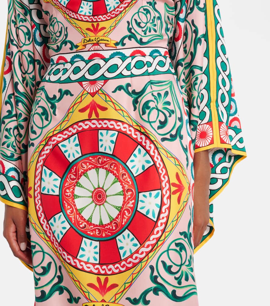 Printed silk gown