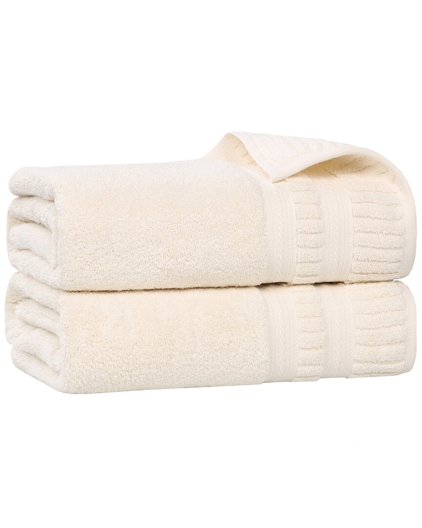 Superior Set of 2 Venice Zero Twist Cotton Medium Weight Soft Absorbent Bath  Sheets