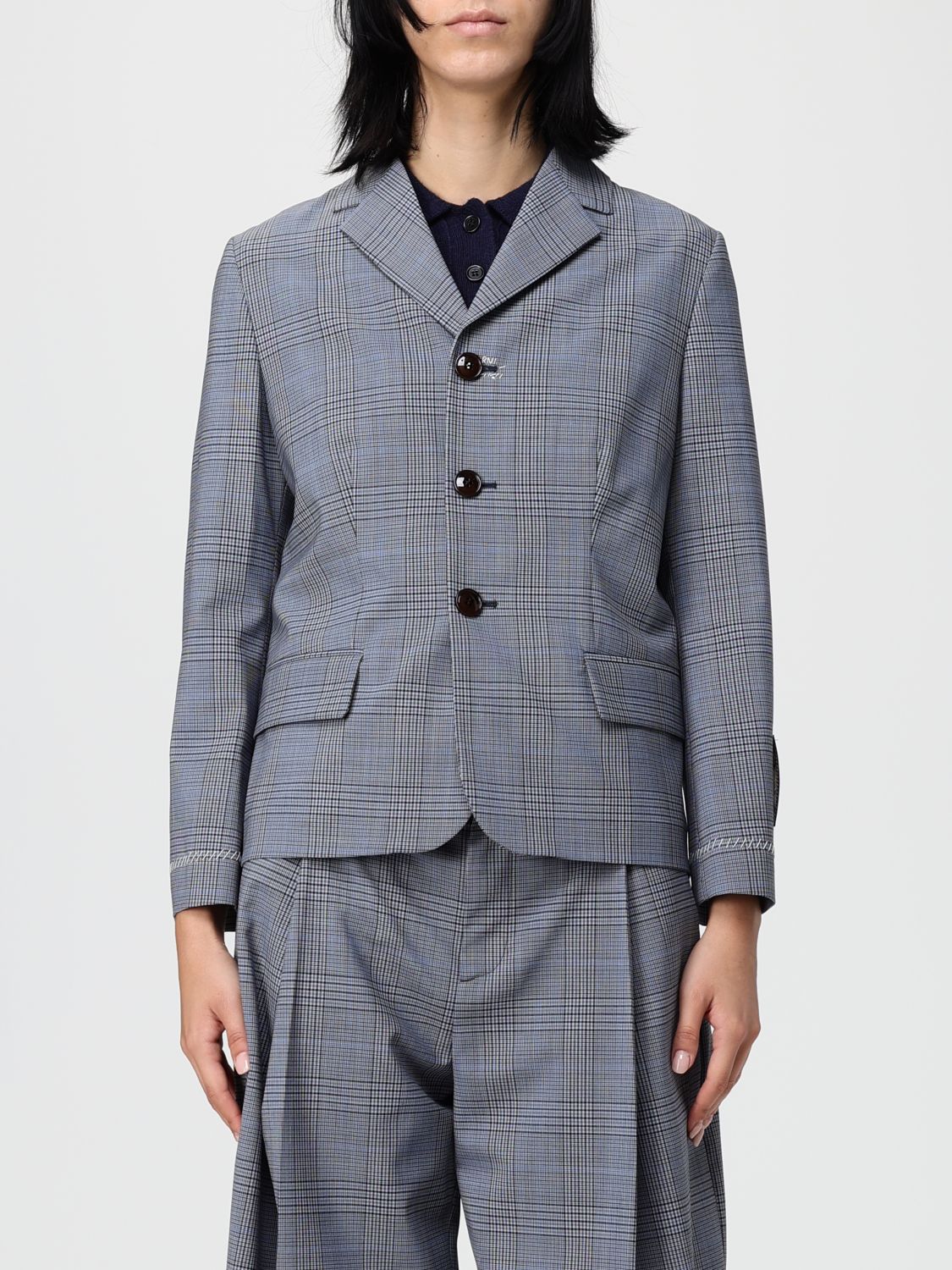 Checked blazer - Blue