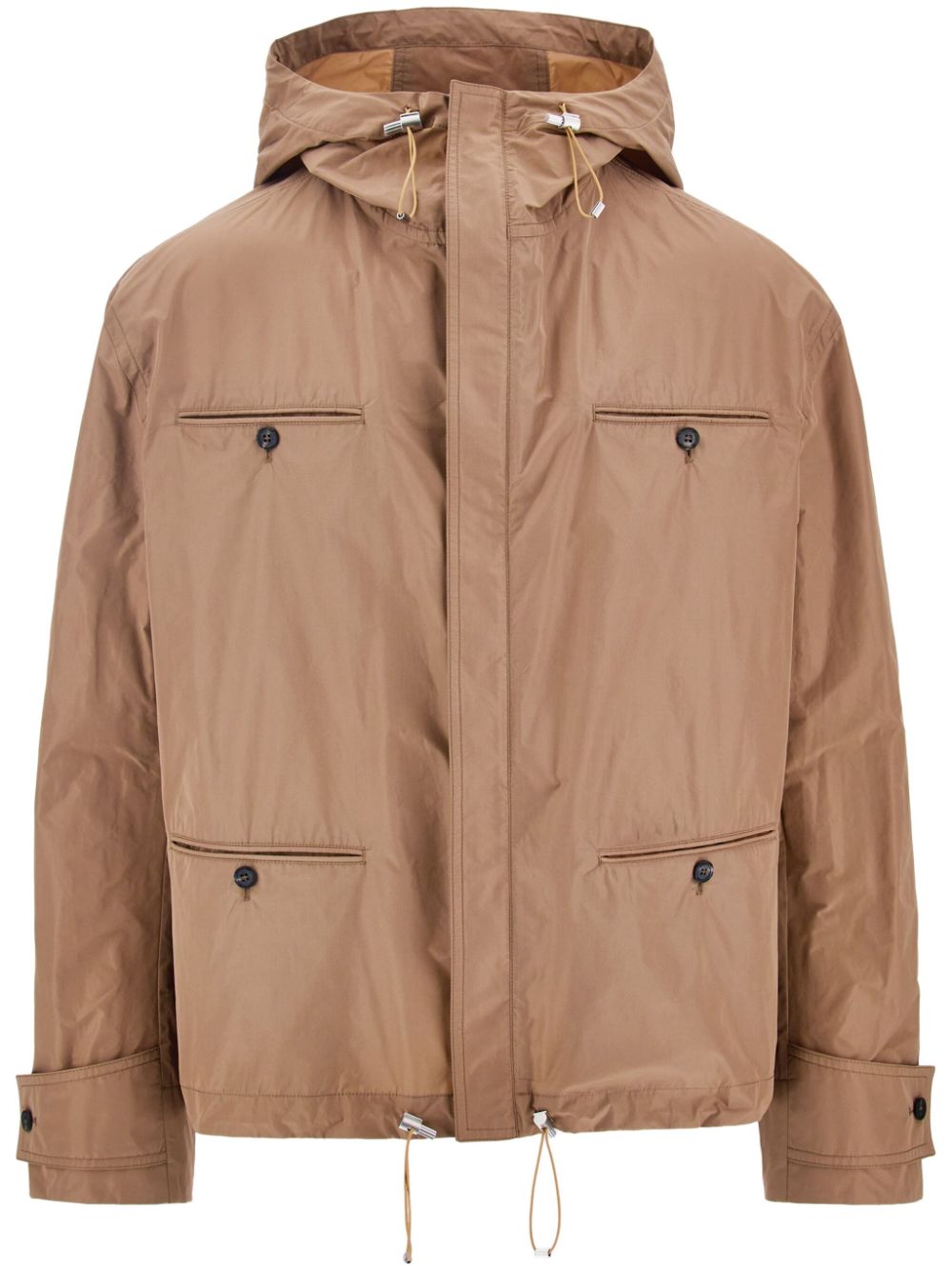 Pockets hooded jacket - Brown