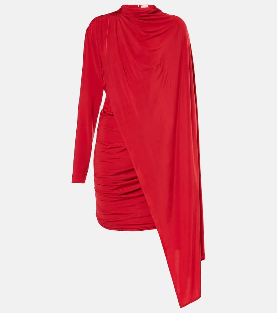 Caped cupro-blend minidress