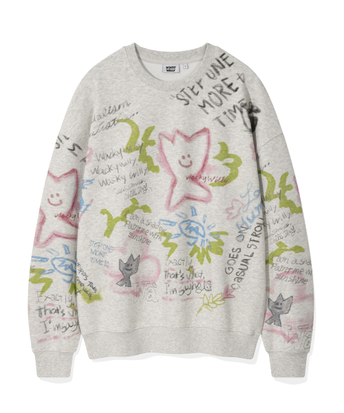 Kiki Graffiti Print Sweatshirt Oatmeal