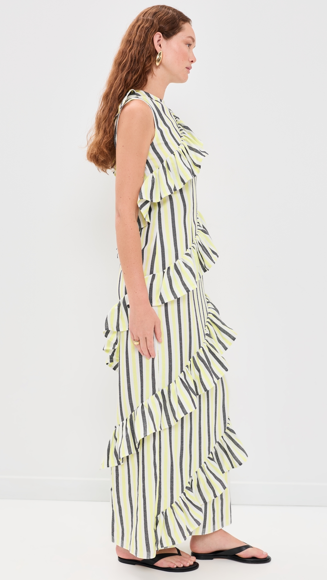 The Spiral Ruffle Dress Stripe