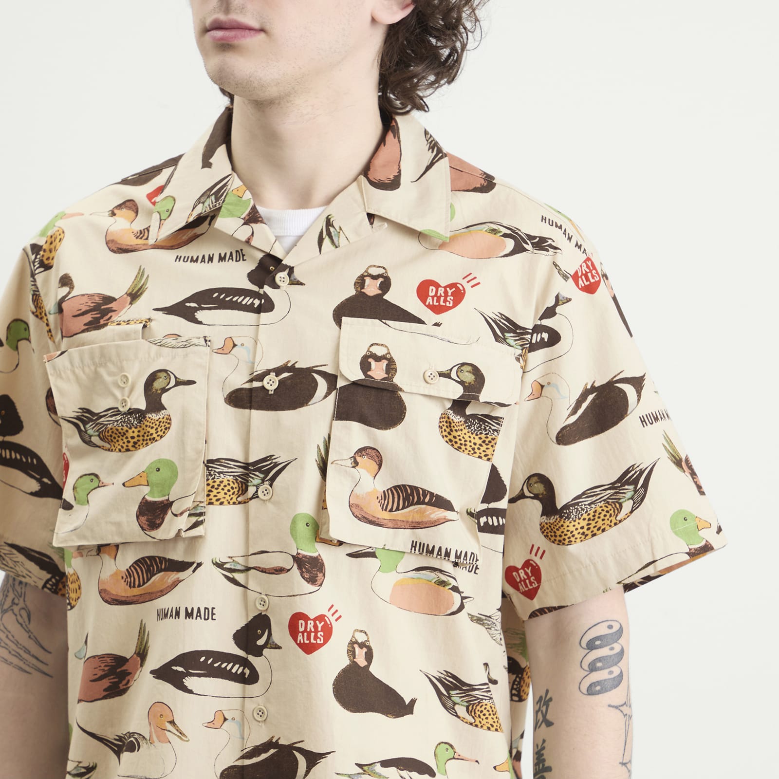 Men's Decoy Duck Printed Shirt Beige