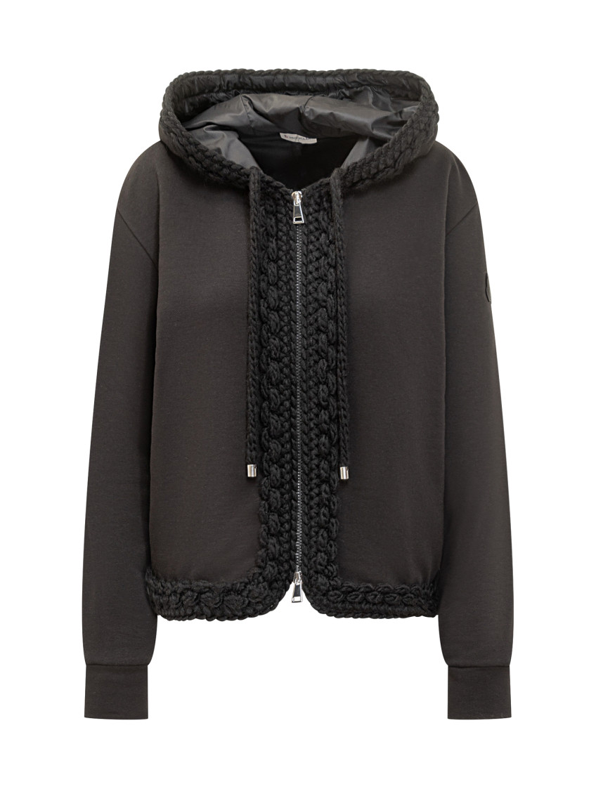 Black Solid Hood Sweatshirt