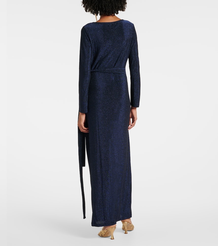 Simona lamé wrap dress
