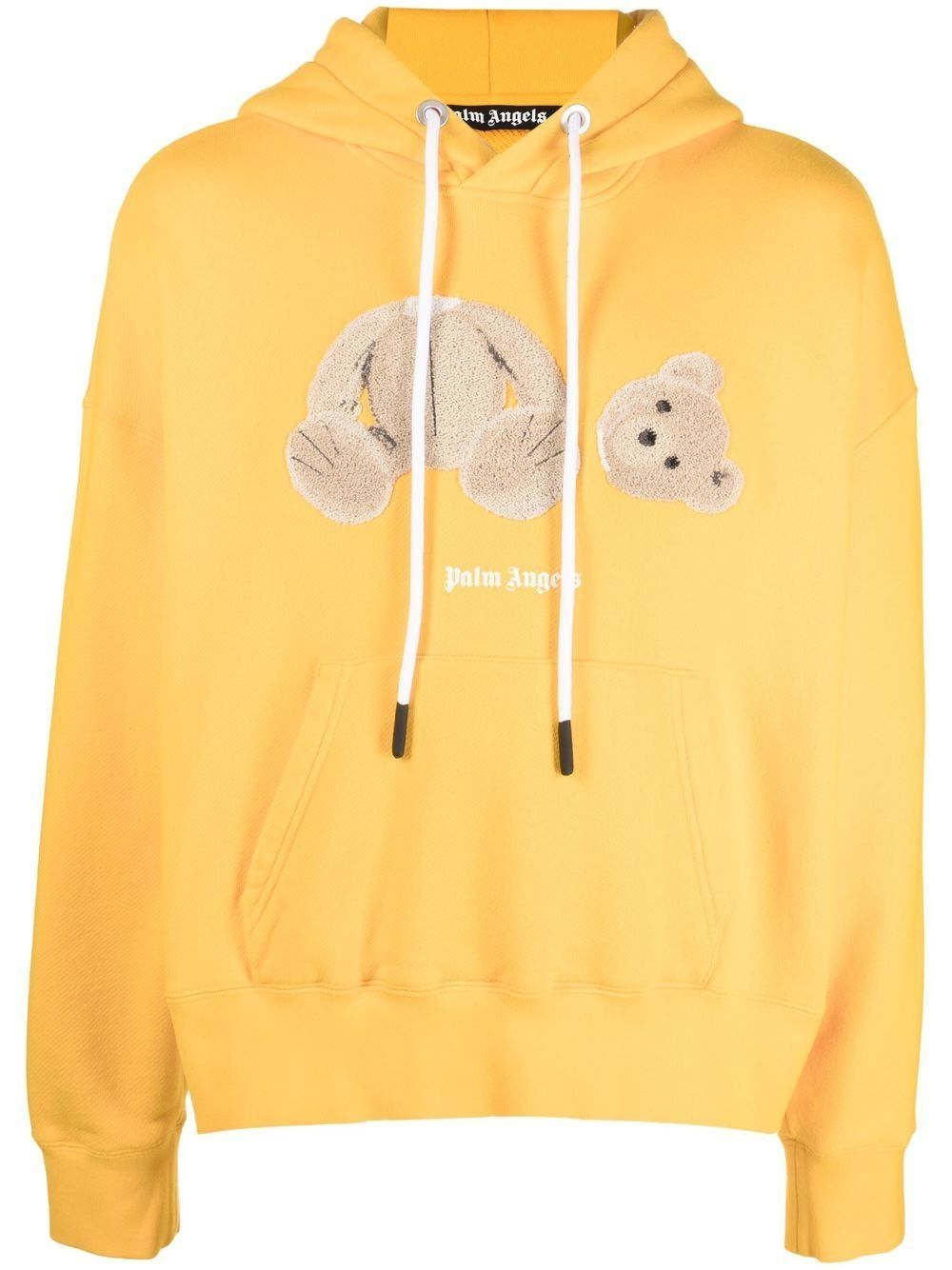 Bear print hoodie - Yellow