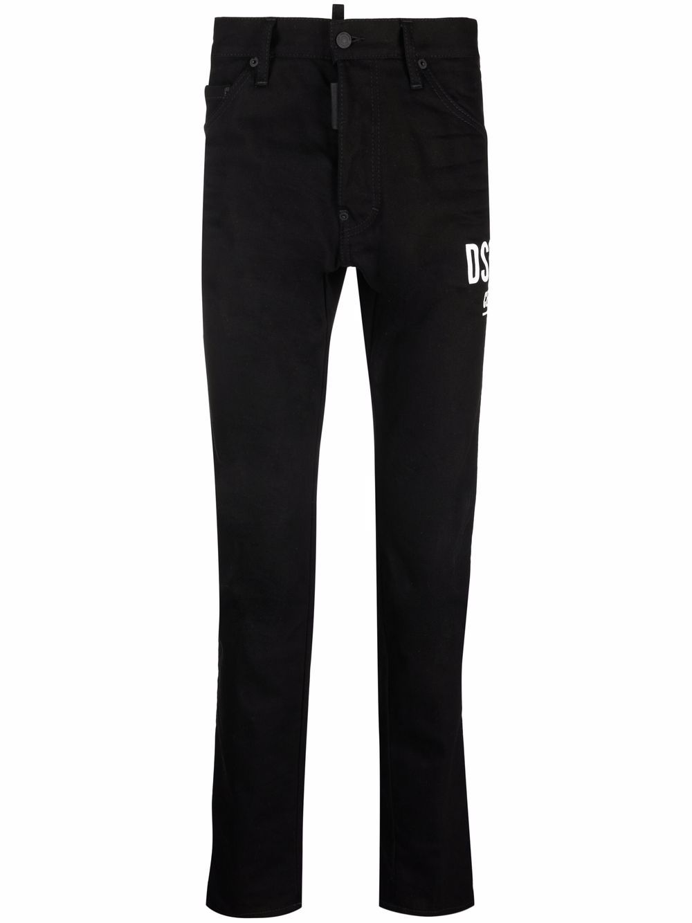 Mid-rise straight-leg jeans - Black