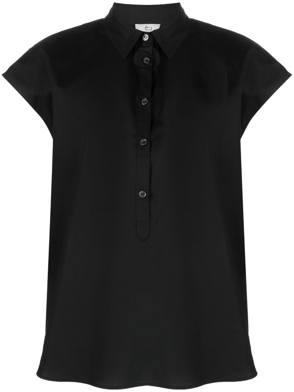 Cap-sleeves cotton shirt - Green